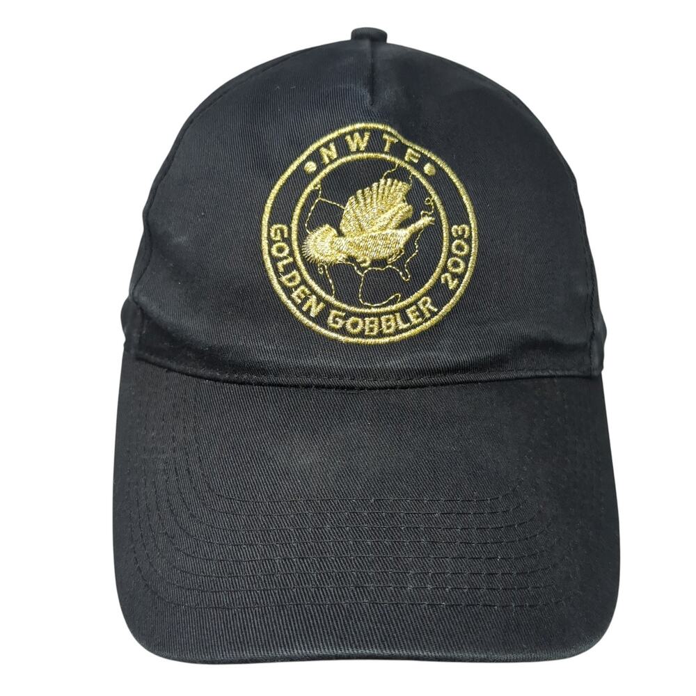 NWTF Golden Gobbler 2003 Slideback Hat Black One Size Embroidered Vintage USA